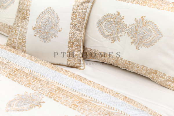 Royal Hues - White - Block Printed