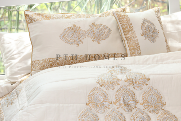 Royal Hues - White - Block Printed
