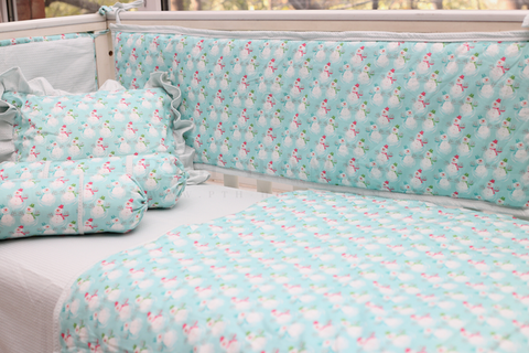 Waffle Snowman - Crib Bedding Set